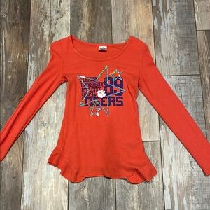 Orange Clemson Long Sleeve Kids Top